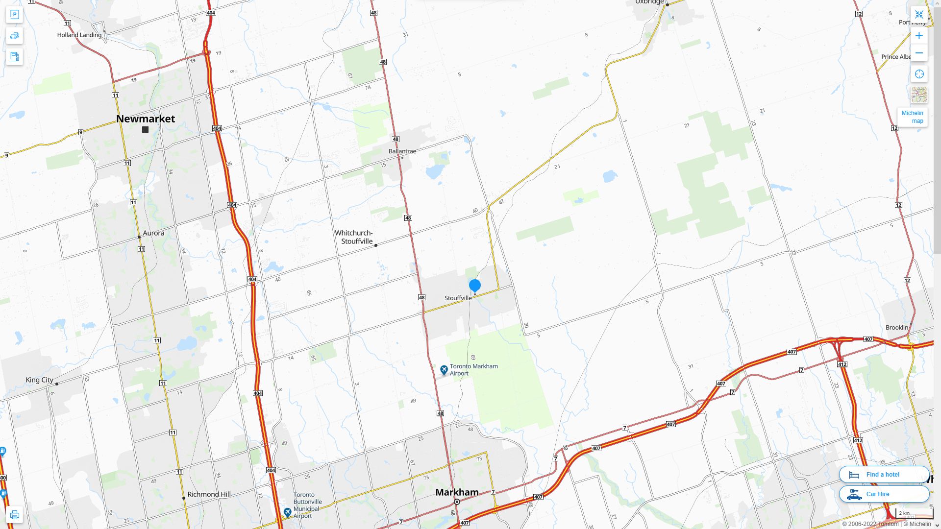 Stouffville Canada Autoroute et carte routiere